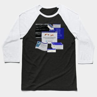 Webcore Glitch Error CyberCore Baseball T-Shirt